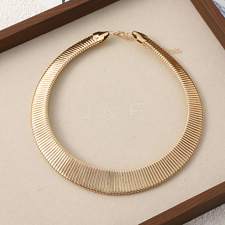 Alloy Wide Choker Necklaces for Women NJEW-C090-01G-1