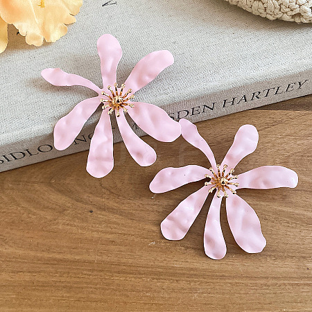 Iron Enamel Stud Earrings for Women WGDF60D-01-1