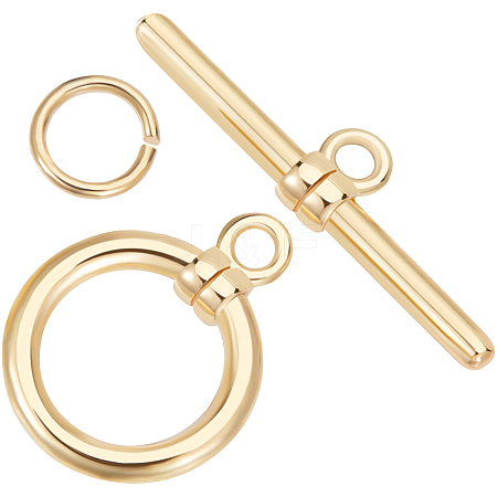 Beebeecraft 10Pcs Brass Toggle Clasps KK-BBC0013-30A-1