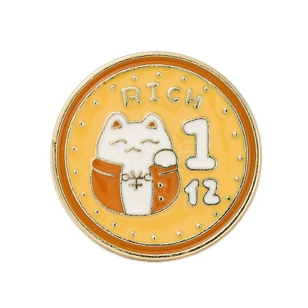 Lucky Cat Enamel Pins JEWB-S032-01G-1