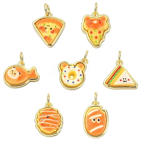 7Pcs 7 Styles Brass Pendants KK-CJ0005-63-1