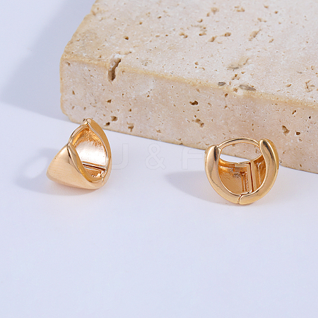 Smooth Wide Border Brass Hoop Earrings HG5091-1