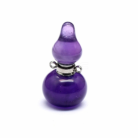 Natural Amethyst Gourd Shape Pendants PW-WGE650E-03-1