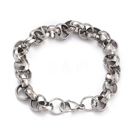 304 Stainless Steel Rolo Chain Bracelets BJEW-Z011-02P-1