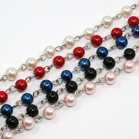Handmade Glass Pearl Beads Chains AJEW-ph00493-1