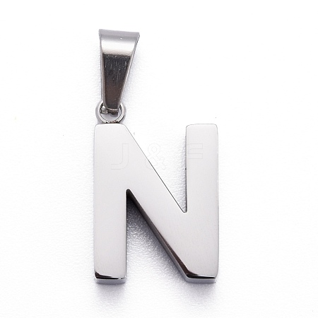 Non-Tarnish 304 Stainless Steel Letter Pendants STAS-H127-N-P-1