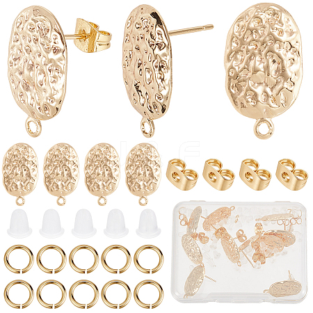 10Pcs Rack Plating Brass Stud Earring Findings KK-CN0003-34-1