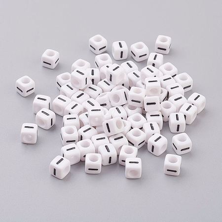 Acrylic Horizontal Hole Letter Beads OACR-YW0002-08I-1