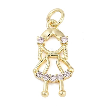 Rack Plating Brass Micro Pave Cubic Zirconia Pendant KK-H509-34G-02-1