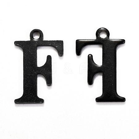 304 Stainless Steel Alphabet Charms STAS-H122-F-EB-1