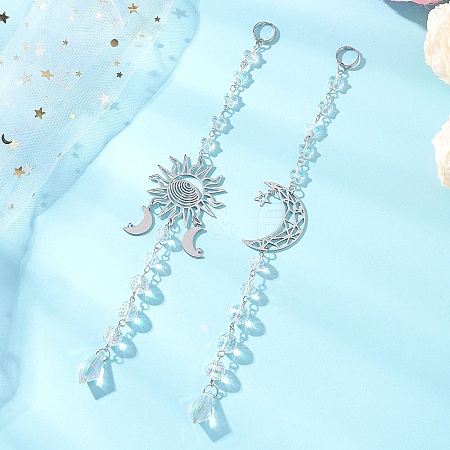 2Pcs Glass Hanging Suncatchers HJEW-JM04750-1