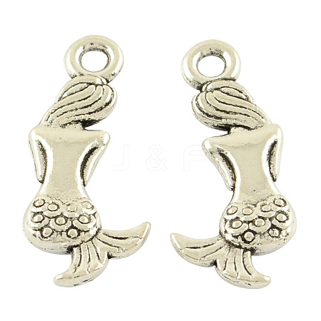 Tibetan Style Alloy Mermaid Pendants LS-TIBEP-5402-AS-FF-1