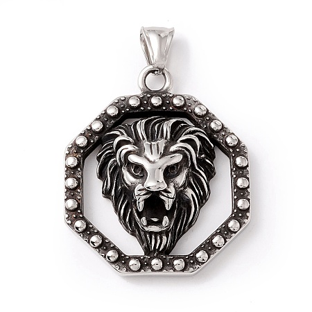 Tibetan Style 304 Stainless Steel Pendants STAS-P305-40AS-1