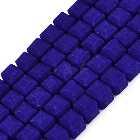 Opaque Frosted Glass Beads Strands GLAA-N072-01A-B10-1