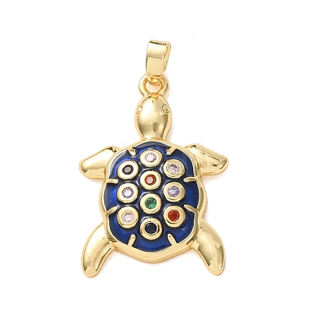 Brass Micro Pave Colorful Cubic Zirconia Pendants KK-C264-11A-G-1