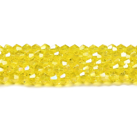 Transparent Electroplate Glass Beads Strands LS-GLAA-F029-4mm-A21-1