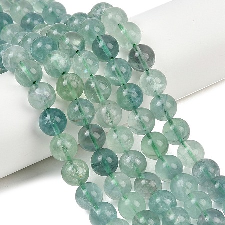 Natural Green Fluorite Beads Strands G-K340-A03-10mm-01-1