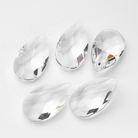 Faceted Teardrop Glass Pendants X-GLAA-R149-A-01-1