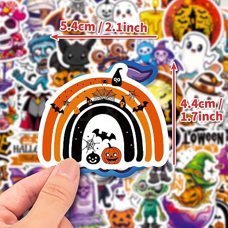 50Pcs Halloween Paper Self-Adhesive Picture Stickers STIC-C010-27-1