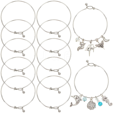 12Pcs 304 Stainless Steel Bangles BJEW-SC0001-28-1