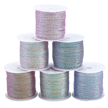 6 Rolls 6 Colors Polyester Braided Cord WCOR-CY0001-02A-1