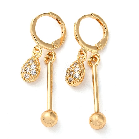 Rhinestone Teardrop Leverback Earrings EJEW-K256-27KCG-1