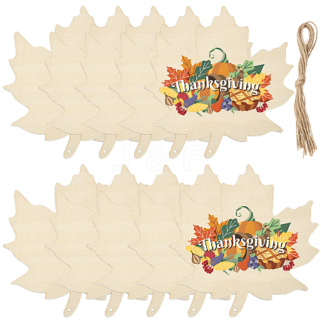 Thanksgiving Day Theme Unfinished Wood Pendant Decorations HJEW-WH20003-47C-1