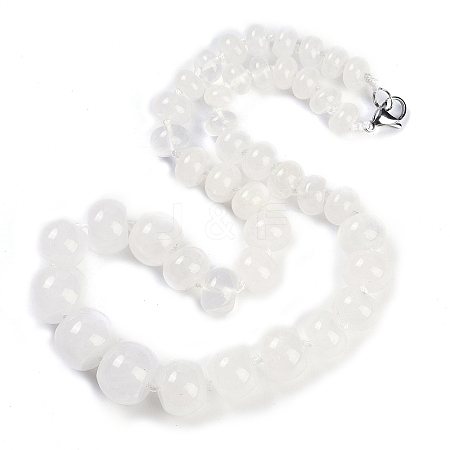 Natural Quartz Crystal Rondelle Graduated Beaded Necklaces for Women Men NJEW-K388-02E-1