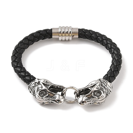 Braided Microfiber Leather Cord Bracelets BJEW-B096-19F-1