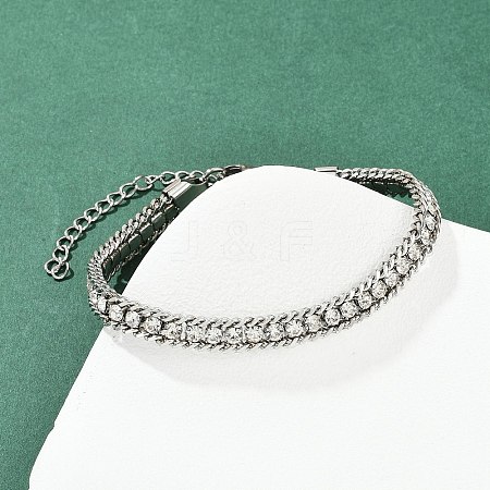 304 Stainless Steel Curb Chain Bracelets for Women BJEW-Z143-21P-1
