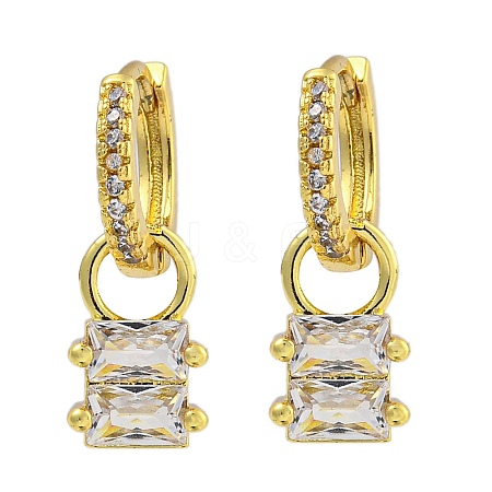 Rack Plating Brass Pave Clear Cubic Zirconia Hoop Earrings for Women EJEW-G410-48G-1