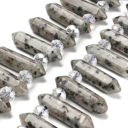 Natural Sesame Jasper Double Terminated Point Beads Strands G-H069-A05-01-1