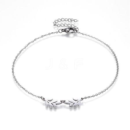 304 Stainless Steel Anklets AJEW-H008-01P-1