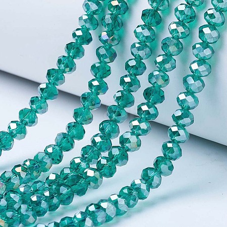 Electroplate Glass Beads Strands EGLA-A044-T4mm-B18-1