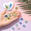 18Pcs 6 Colors Handmade Silver Foil Glass Lampwork Pendants PALLOY-YW00131-4