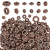 300Pcs 6 Styles Tibetan Style Alloy Spacer Beads FIND-PH0020-41R-1