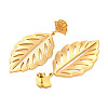 304 Stainless Steel Leaf Theme Stud Earrings For Women EJEW-B110-03G-06-2