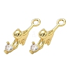 Brass Micro Pave Clear Cubic Zirconia Pendants KK-CBAD9DF-06G-1