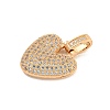 Brass Micro Pave Clear Cubic Zirconia Pendants KK-B099-01G-V-2