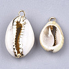 Electroplate Cowrie Shell Pendants SHEL-S266-04A-2