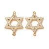Brass Micro Pave Clear Cubic Zirconia Connector Charms CU-CBA4579-20G-1