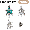 4Pcs Turtle Brass Enamel Lapel Pin Backs for Backpack Clothes JEWB-FH0003-05-2