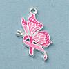 Breast Cancer Pink Awareness Ribbon Theme Alloy Enamel Pendants ENAM-A147-01D-1