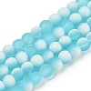 Frosted Crackle Glass Beads Strands GLAA-U001-8mm-M08-1