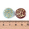 Flat Round with Tree Glass Beads GLAA-T025-71M-3
