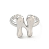Brass Letter Open Cuff Rings for Women RJEW-G313-01N-P-2