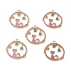 Alloy Enamel Pendants ENAM-M052-04G-A-4