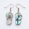 Natural Paua Shell/Abalone Shell Dangle Earrings EJEW-F147-G04-1