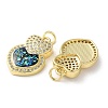 Valentine's Day Brass Micro Pave Clear Cubic Zirconia Pendants KK-C045-35G-2