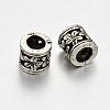 Tibetan Style Alloy Hollow Column with Flower Large Hole European Beads PALLOY-E381-03AS-NR-2